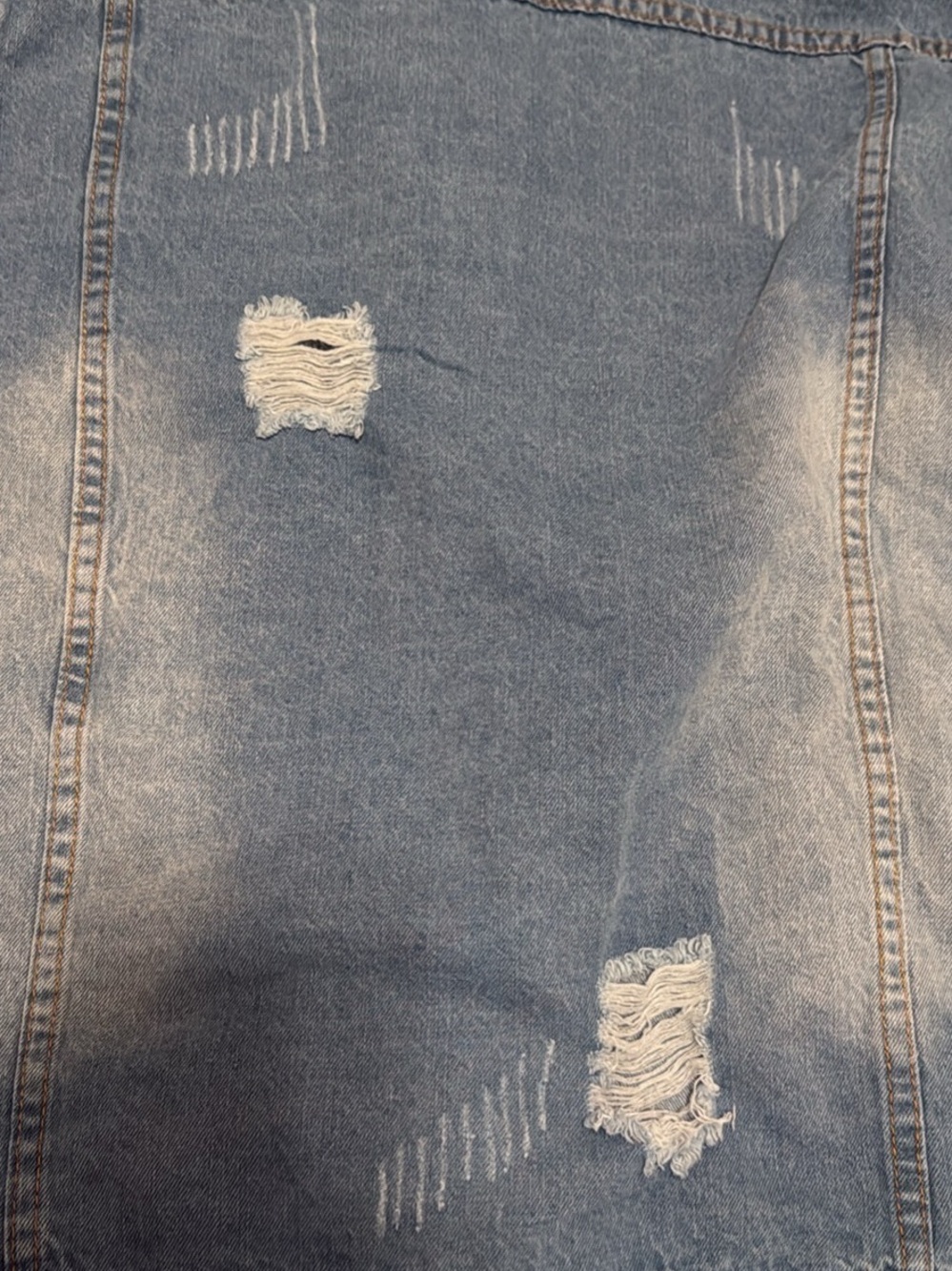 Light Wash Distressed Denim Jacket - Picture 7 of 9